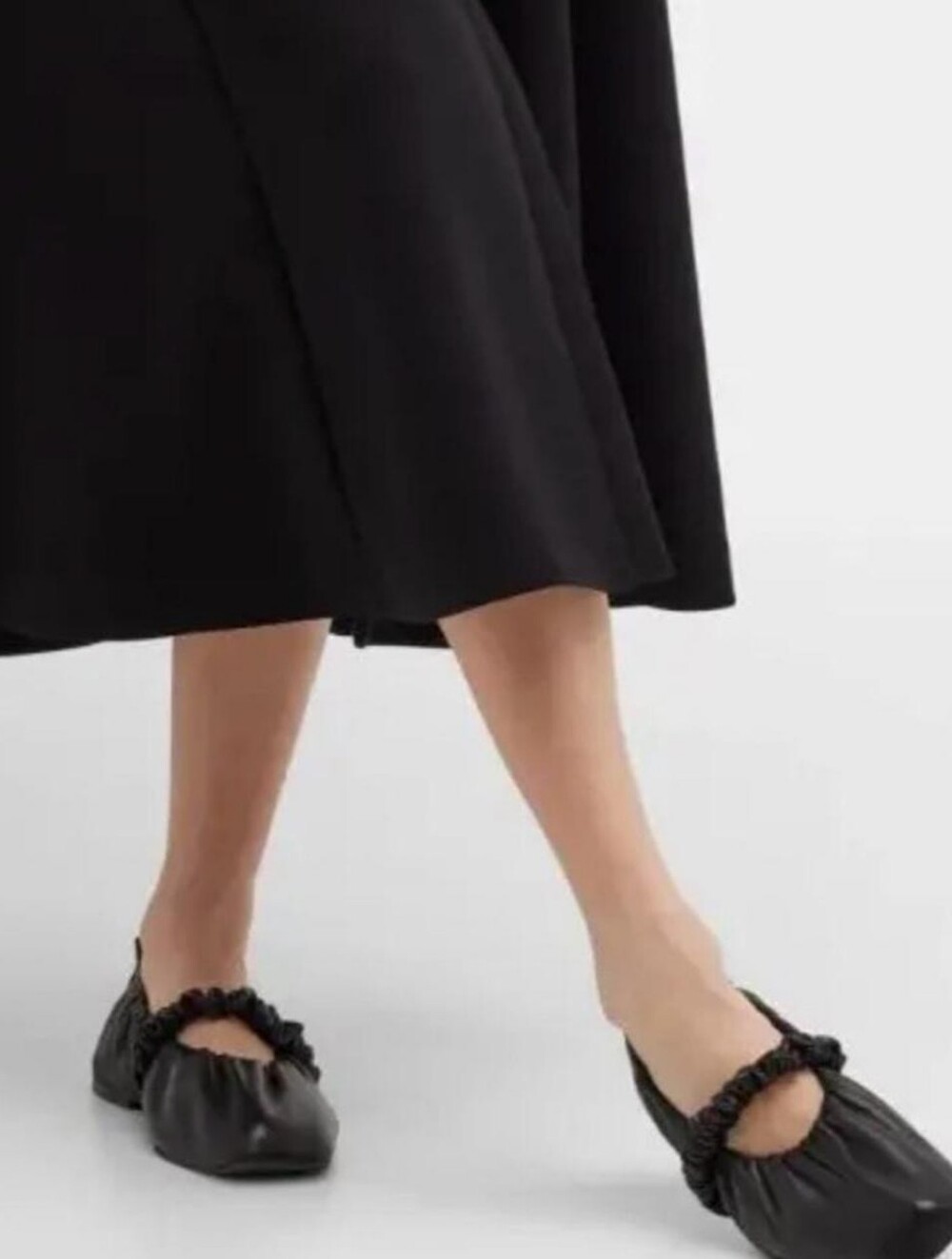 Ganni Women's Soft Square Toe Scrunchie Ballerina Flats Sz 40/9,5
